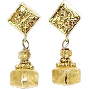 Golden Citrine Drop Earrings