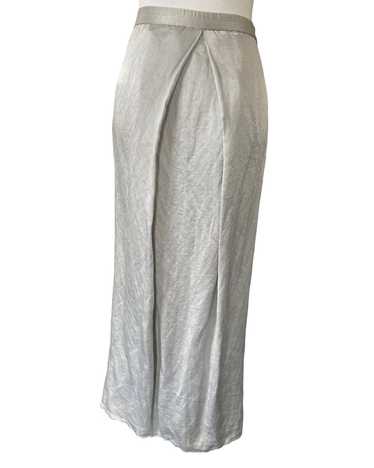 Eileen Fisher Silver Silk and Linen Maxi Skirt, XS