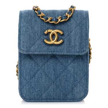 CHANEL Denim Quilted Flap Mini Crossbody Blue - image 1