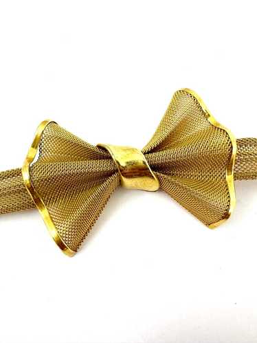 80s Givenchy Gold Mesh Bow Bracelet