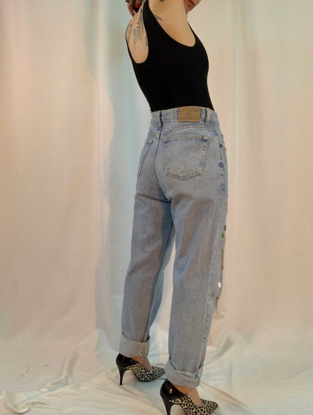 Embellished paillette beaded jeans - image 7