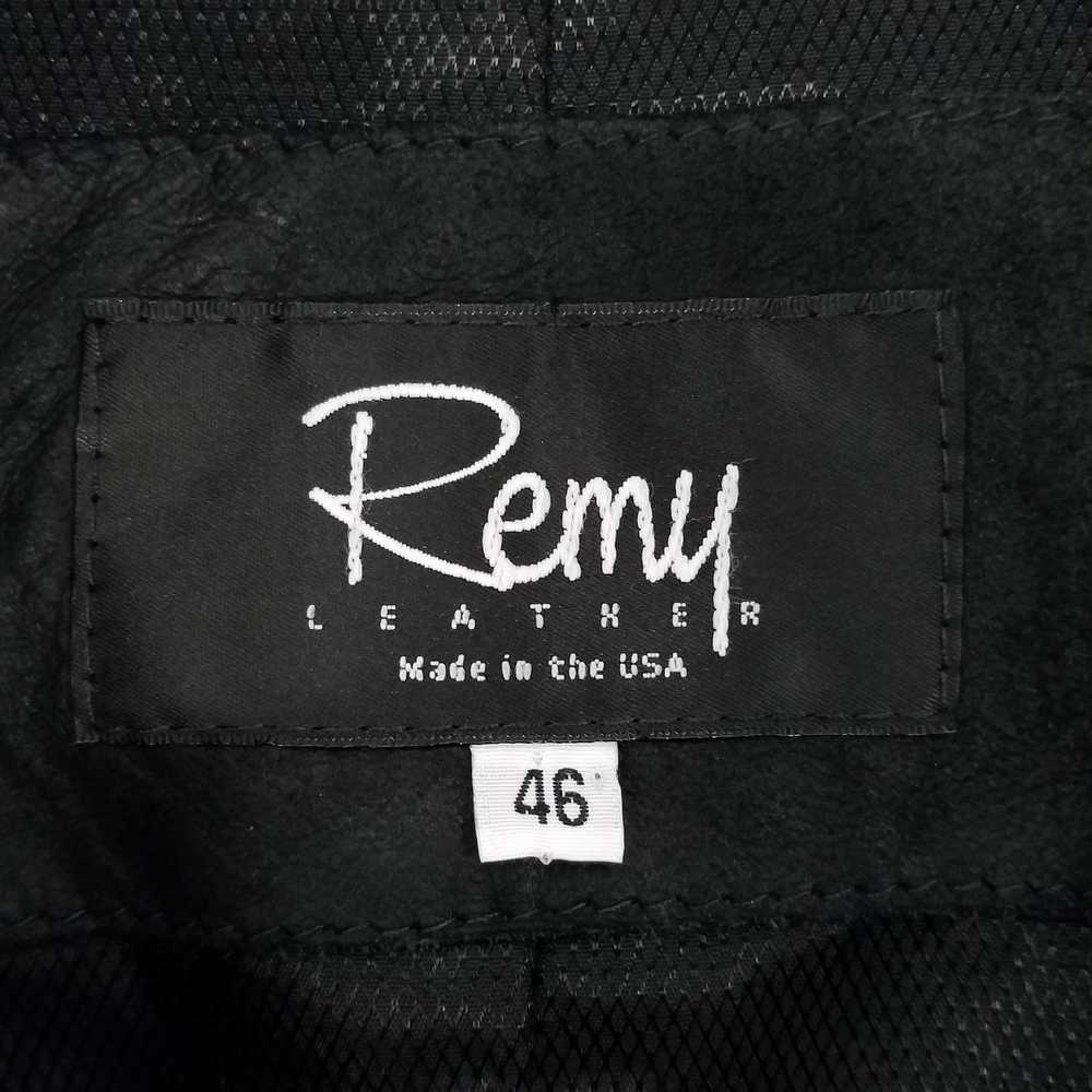 Remy Leather Men Black Leather Jacket 46 - image 3