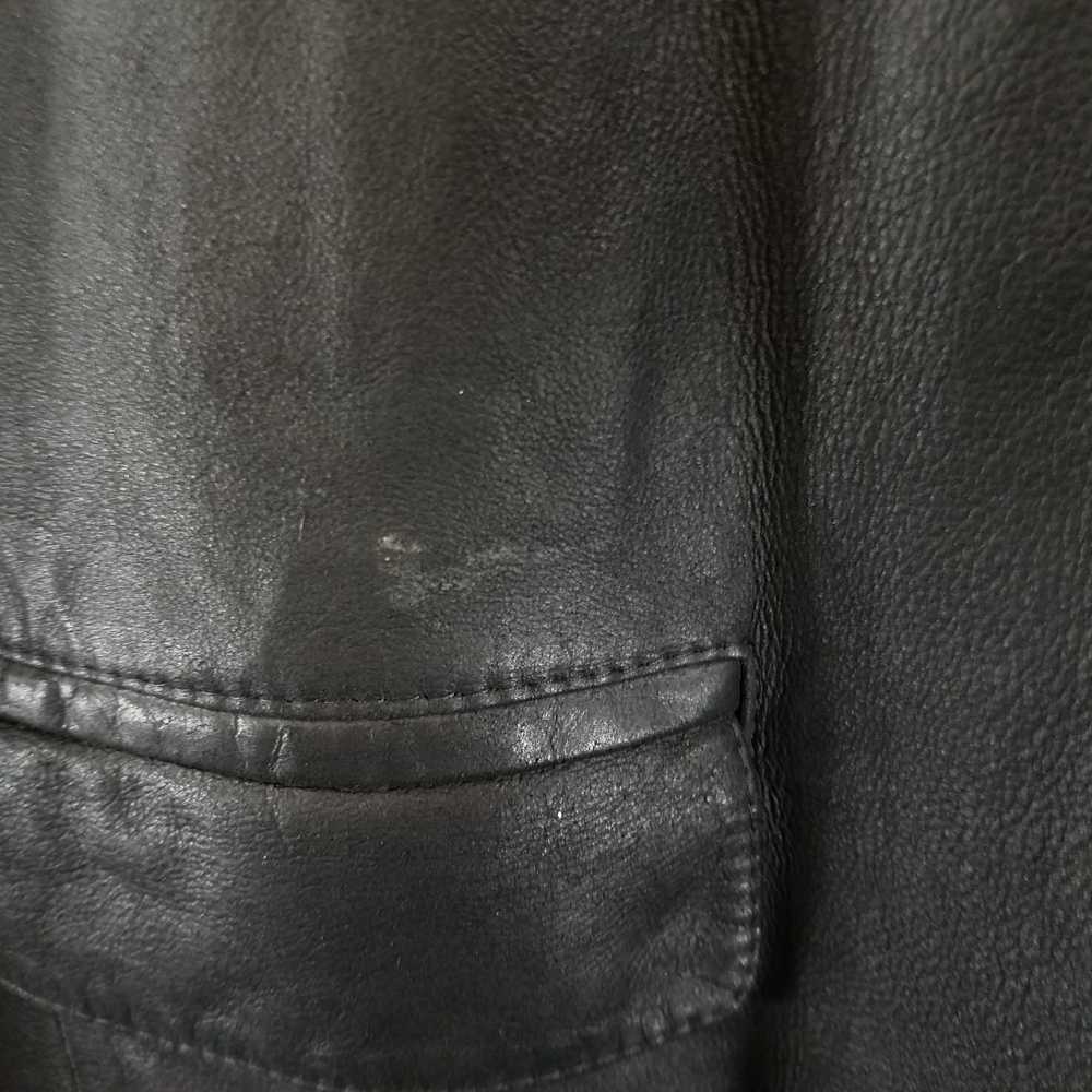 Remy Leather Men Black Leather Jacket 46 - image 6