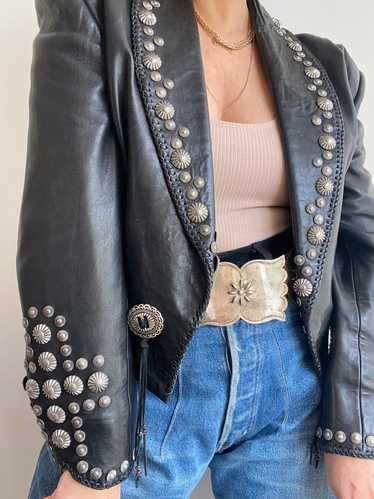 Handcrafted Leather Studded Jacket