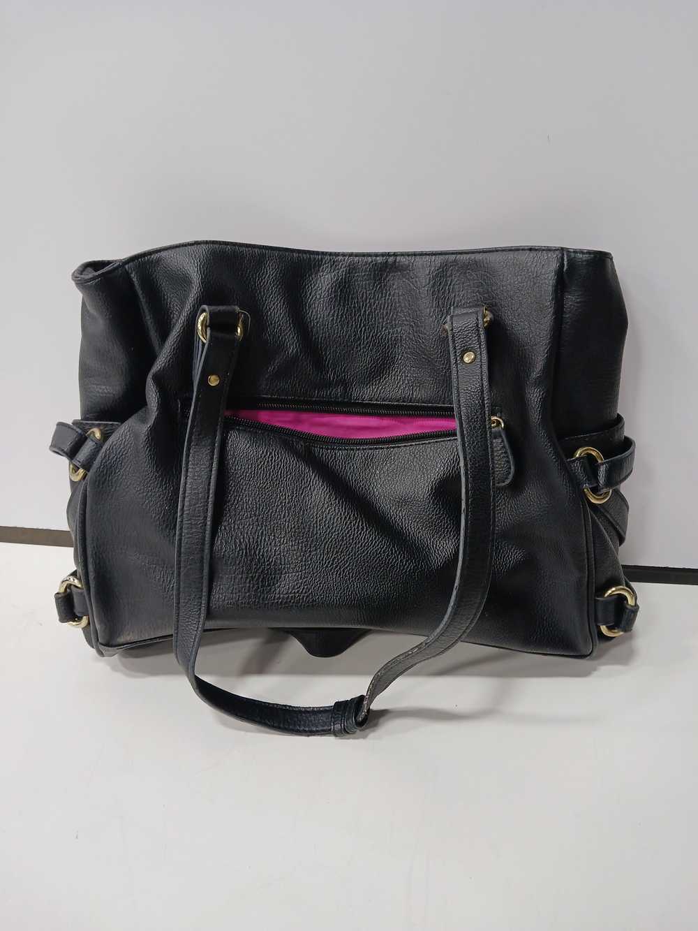Nicole Miller Black Leather Bag - image 2