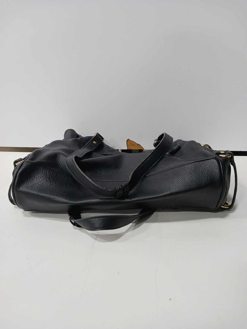 Nicole Miller Black Leather Bag - image 3