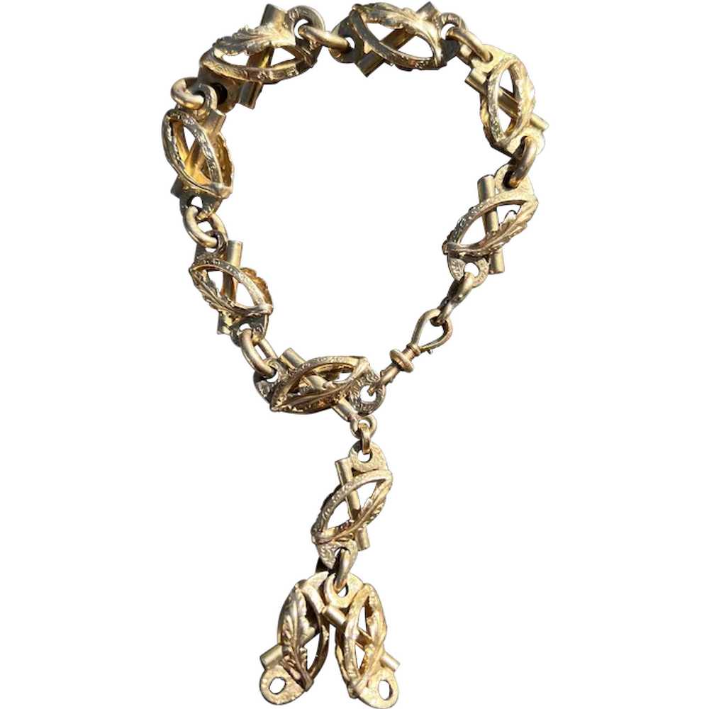 18K Yellow Gold Victorian Link Bracelet - image 1