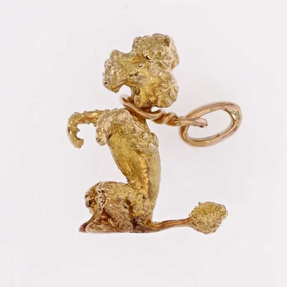 French 1960s 18 Karat Yellow Gold Sitting Poodle … - image 10