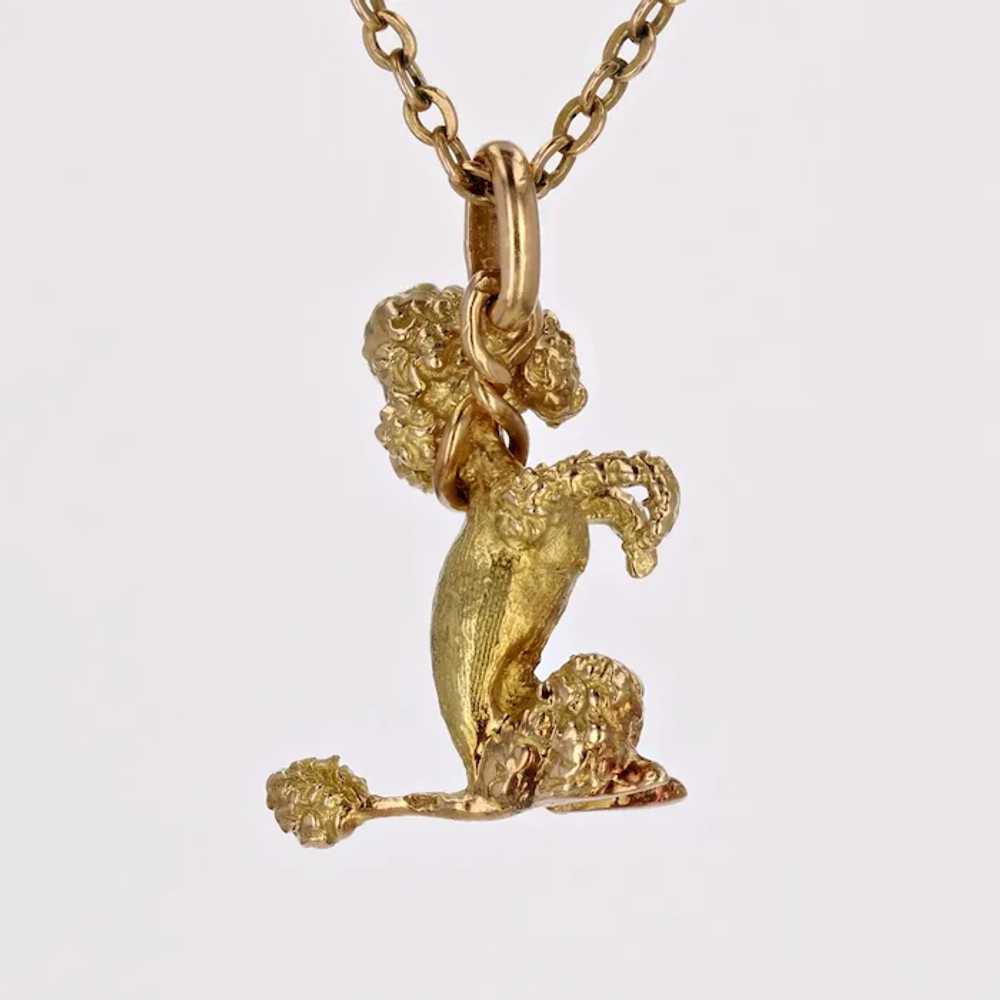 French 1960s 18 Karat Yellow Gold Sitting Poodle … - image 4