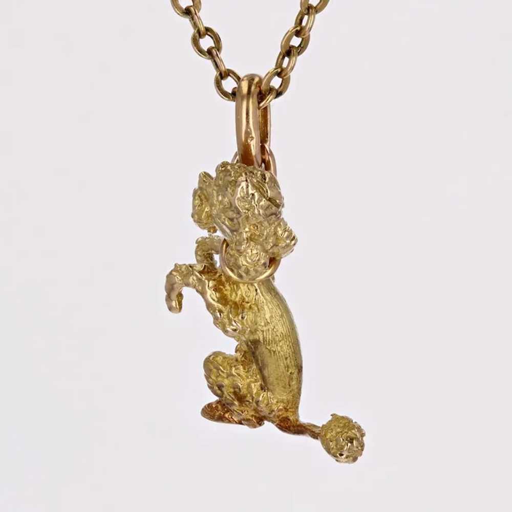 French 1960s 18 Karat Yellow Gold Sitting Poodle … - image 5