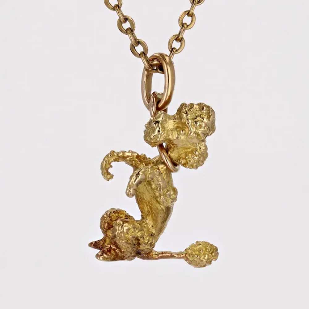 French 1960s 18 Karat Yellow Gold Sitting Poodle … - image 7