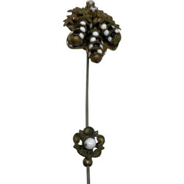 Stanley Hagler N.Y.C. Flower Stick Pin Vintage Signed Floral Jewelry Gold  Plated
