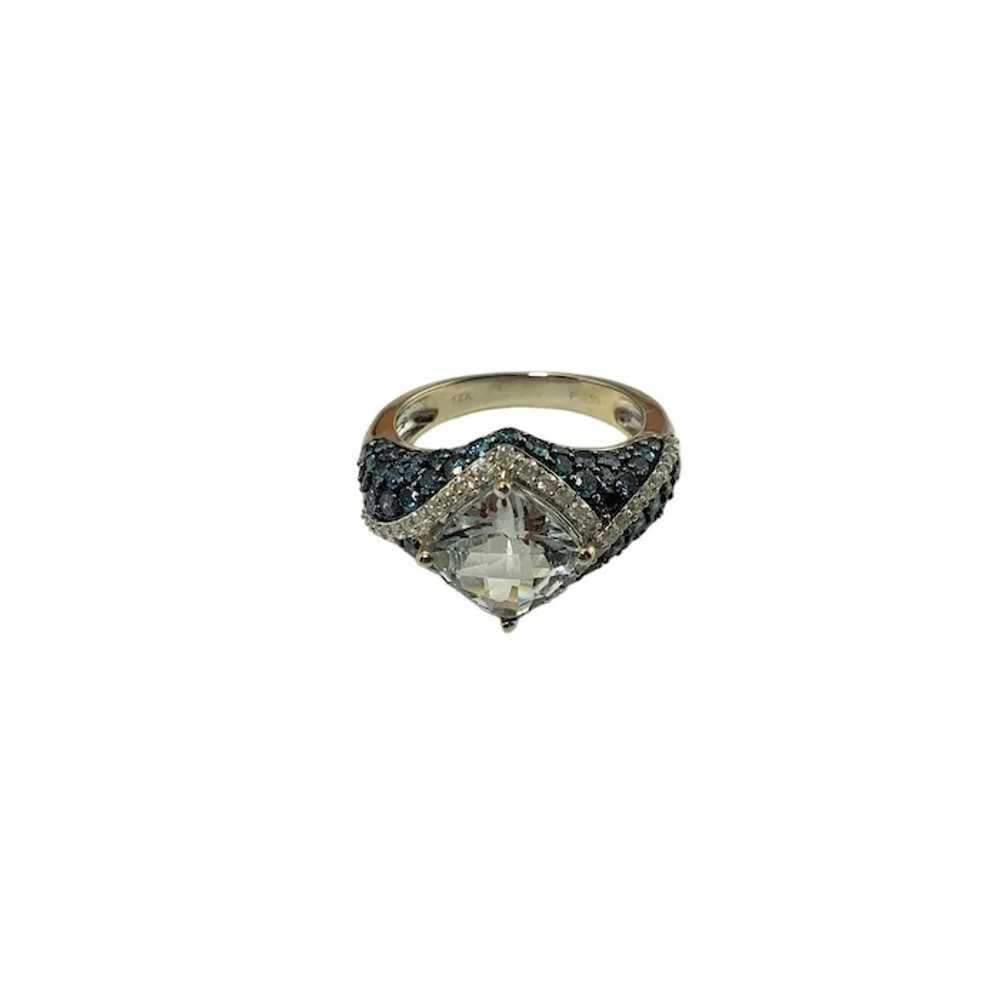 14K White Gold White Topaz Diamond Ring Size 7 #1… - image 2