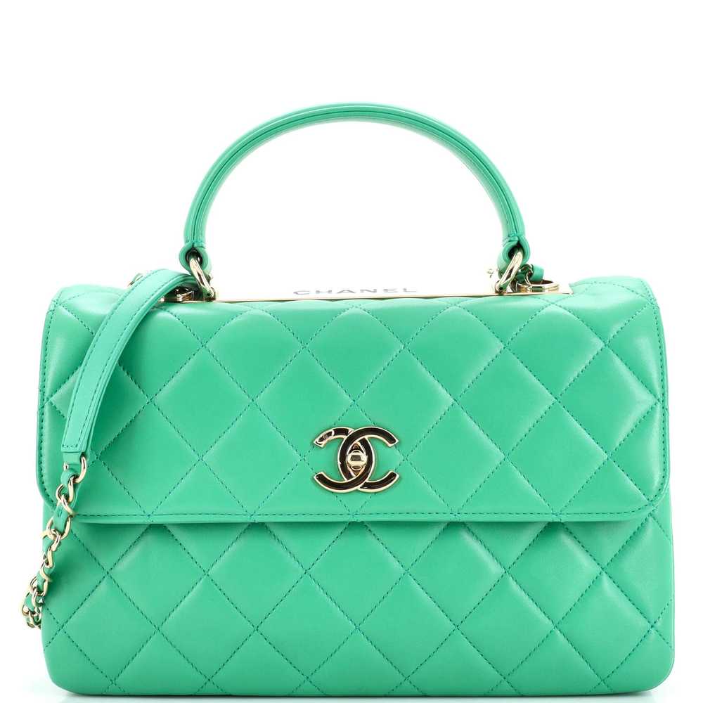 CHANEL Trendy CC Top Handle Bag Quilted Lambskin … - image 1