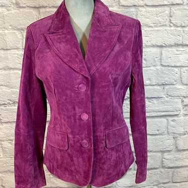 Covington Covington magenta suede leather blazer j