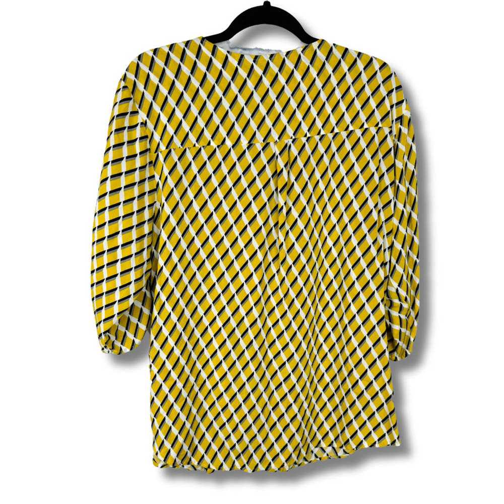 Covington Yellow Covington Geometric Blouse Size … - image 2