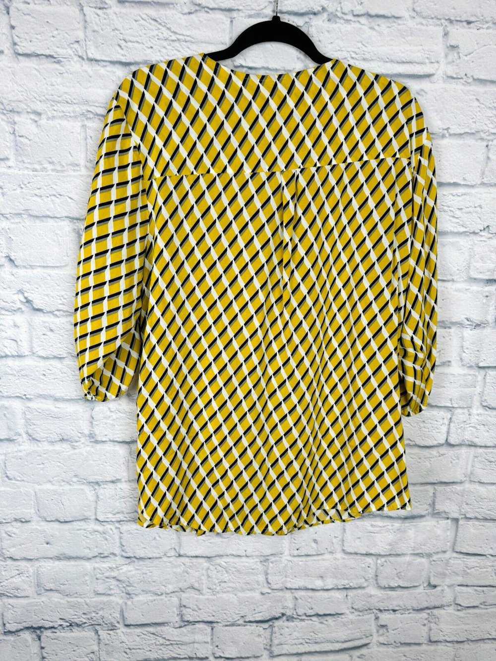 Covington Yellow Covington Geometric Blouse Size … - image 6