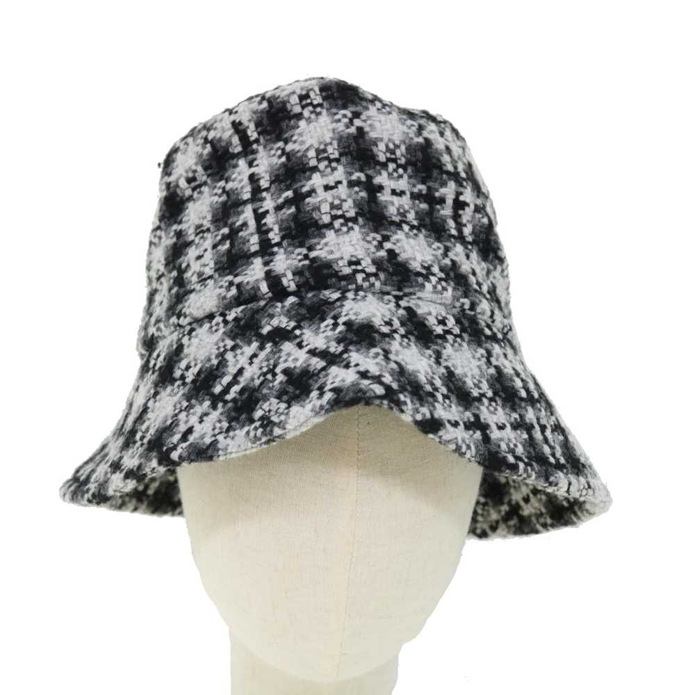 Chanel CHANEL COCO Mark Hat Wool S White Black CC… - image 2