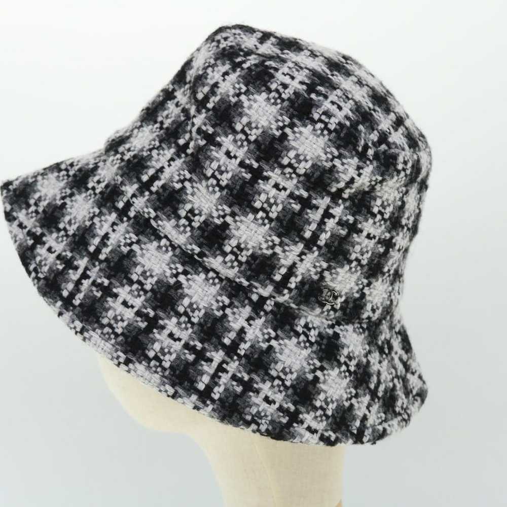 Chanel CHANEL COCO Mark Hat Wool S White Black CC… - image 4