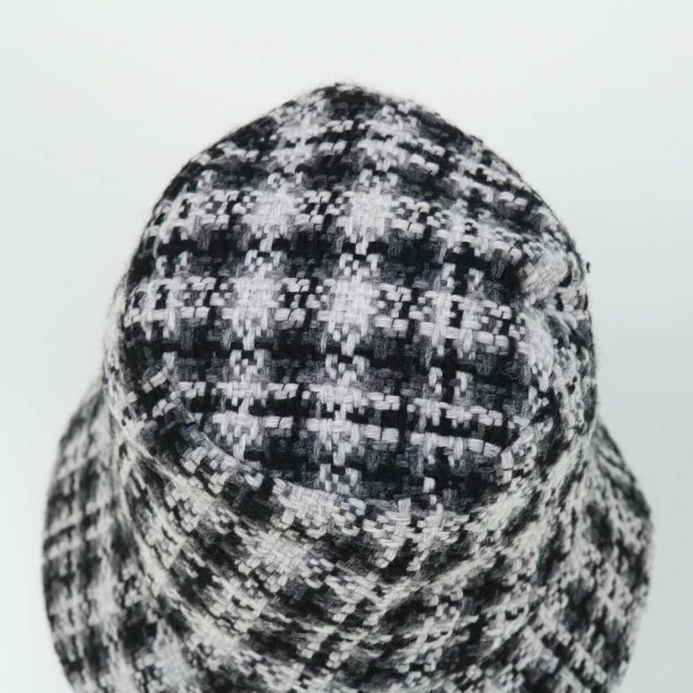Chanel CHANEL COCO Mark Hat Wool S White Black CC… - image 7