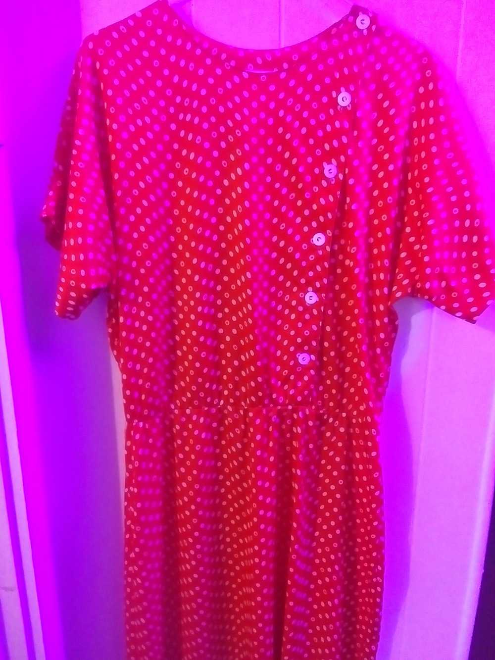 Vintage 1950's Polka Dot Red Dress - image 1