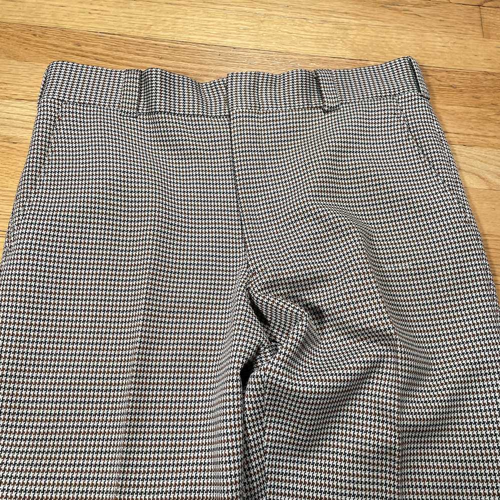 Vintage 60s Doubleknit Houndstooth Trousers 36x30 - image 3