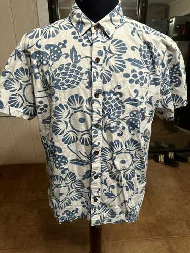 Hawaiian Shirt Kahala Blue/White Hawaiian Print Fu