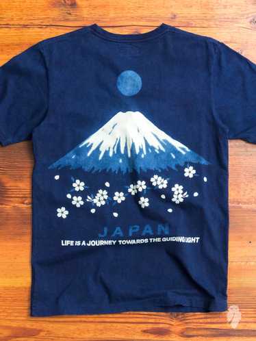 Blue Blue Japan Indigo Dye Mt Fuji Bassen T-Shirt