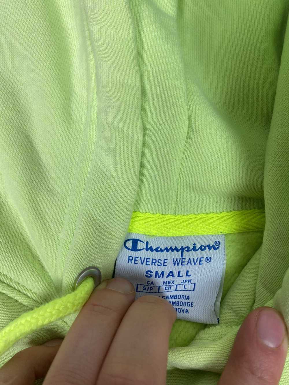 Champion × Streetwear × Vintage Lime green revers… - image 7