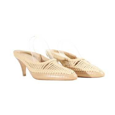 Ulla Johnson Woven Panel Mules Heels Latte Brown … - image 1