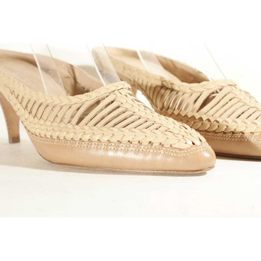 Ulla Johnson Woven Panel Mules Heels Latte Brown … - image 3