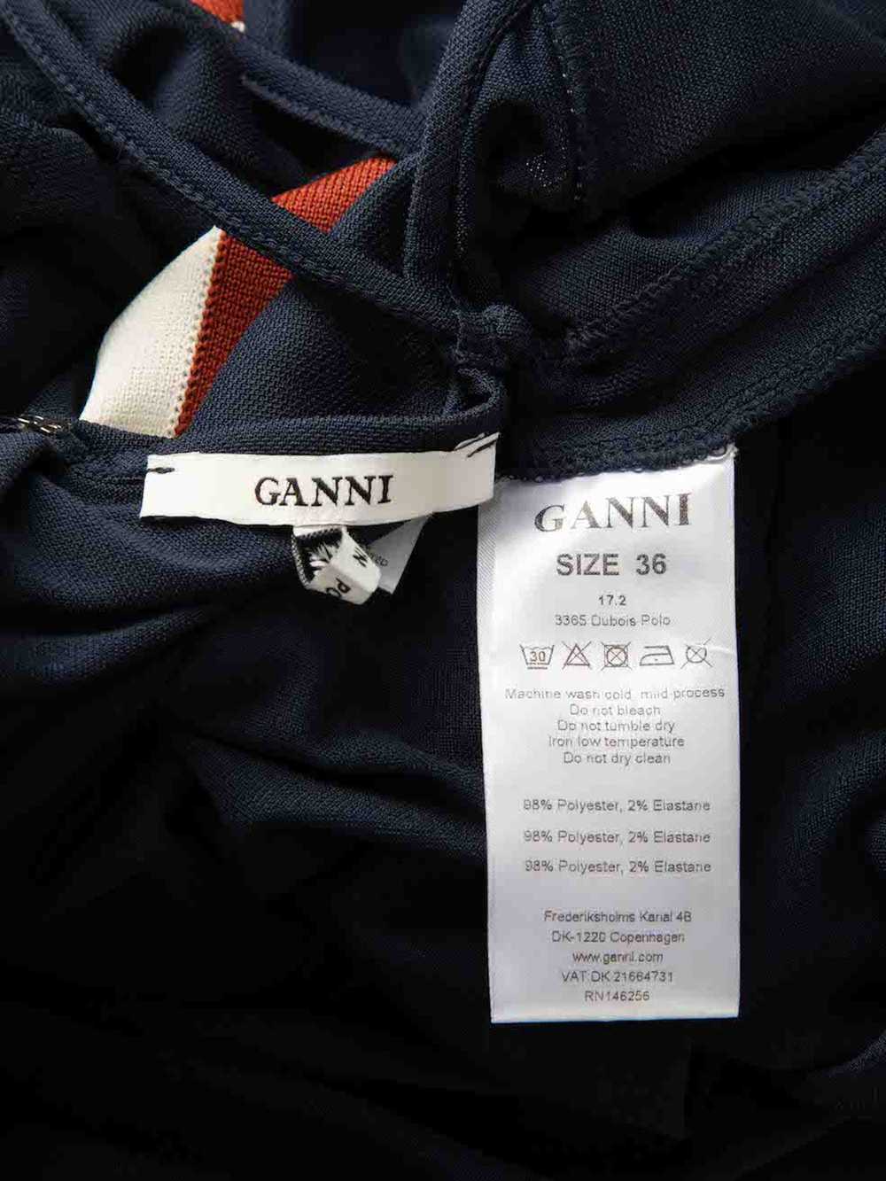 Ganni Navy Side Tape Midi Dress - image 4