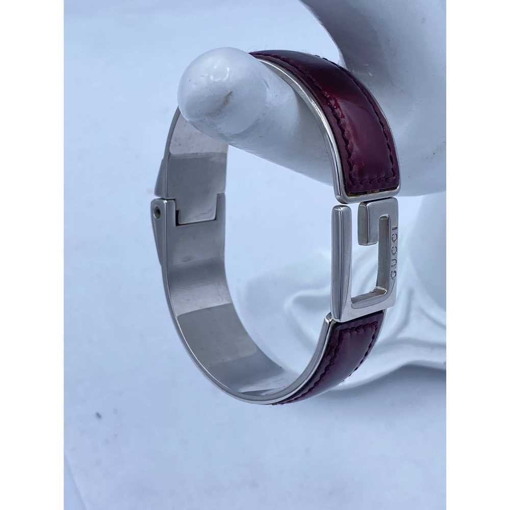 Gucci GUCCI G Logo Purple Leather Bangle Bracelet - image 9