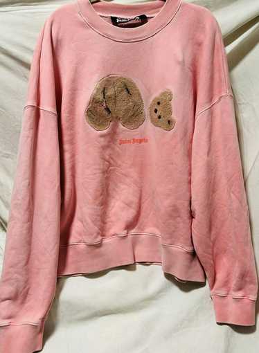 Palm Angels Teddy Bear Patch Hoodie in Pink for Men