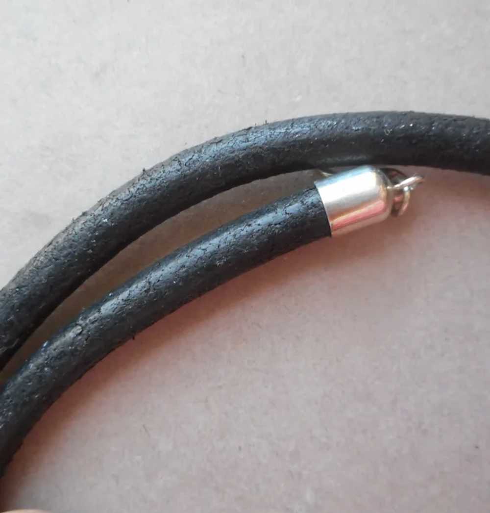 Jay King Black Leather Cord Sterling Silver Neckl… - image 4