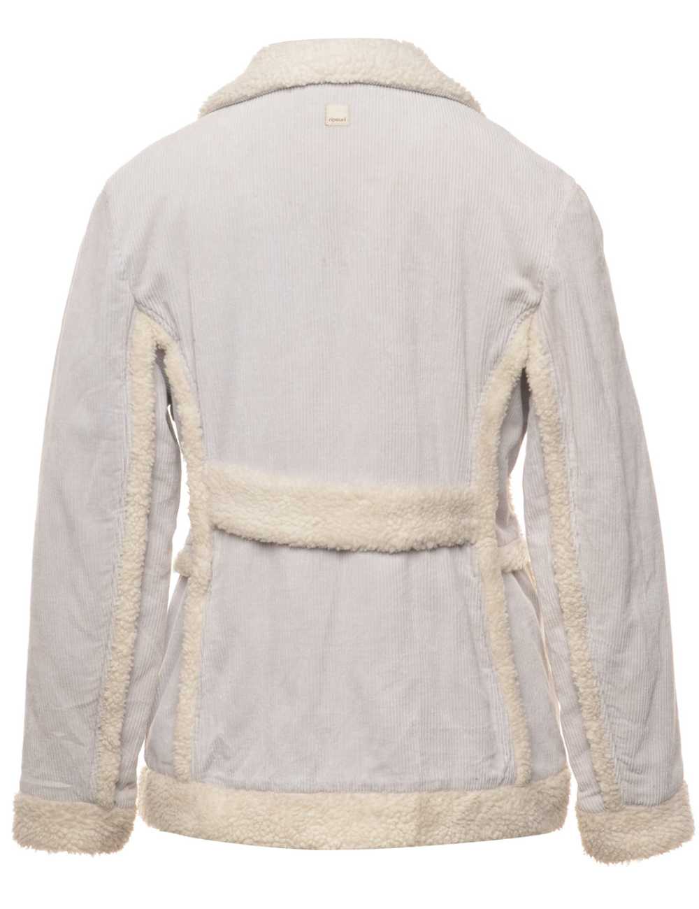 Corduroy Light Grey Faux Shearling Lined Jacket -… - image 2