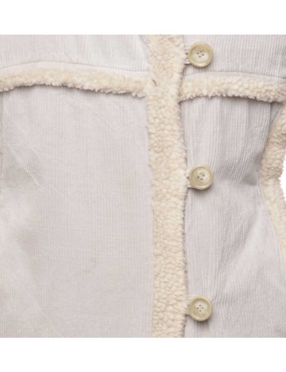 Corduroy Light Grey Faux Shearling Lined Jacket -… - image 3