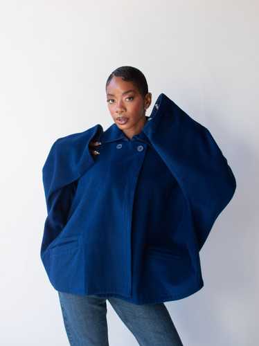 1990s Cobalt Wool Cocoon Coat