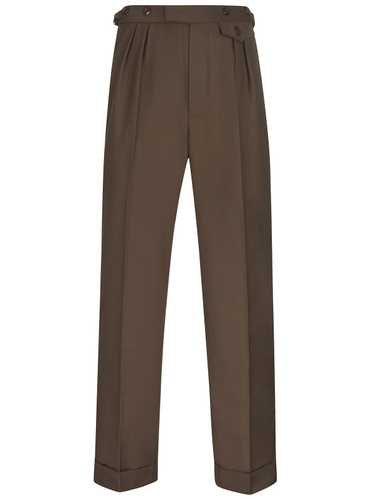 1940s Vintage Harry Fishtail Back Trousers in Coco