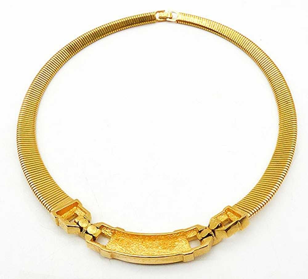 Christian Dior Black Enamel Omega Chain Necklace - image 4