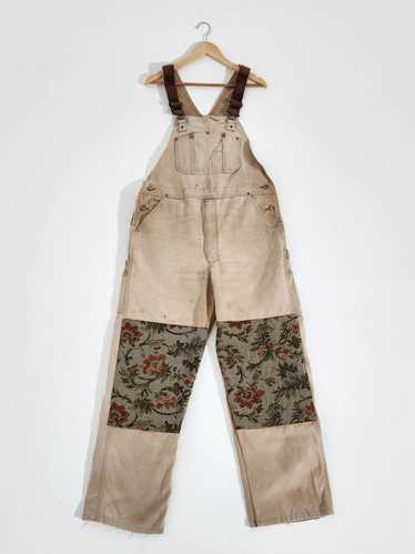 TBNW Custom Floral Carhartt Tan Overalls Sz. 38x30