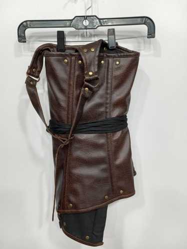 Women's Brown Leather Corset Size 6XL