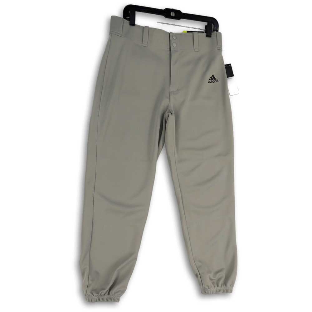 adidas NWT Mens Gray Flat Front Pockets Tapered L… - image 1