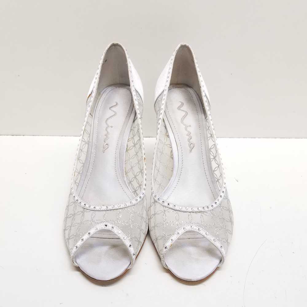Nina Women's Fawn Silver Glittery Mesh Heel Size … - image 4