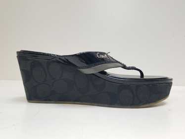 Coach Platform Sandals Women Color Black Size 8B - image 1