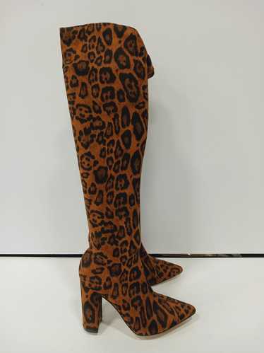 Express Women's Leopard Print Thigh High Boots Siz