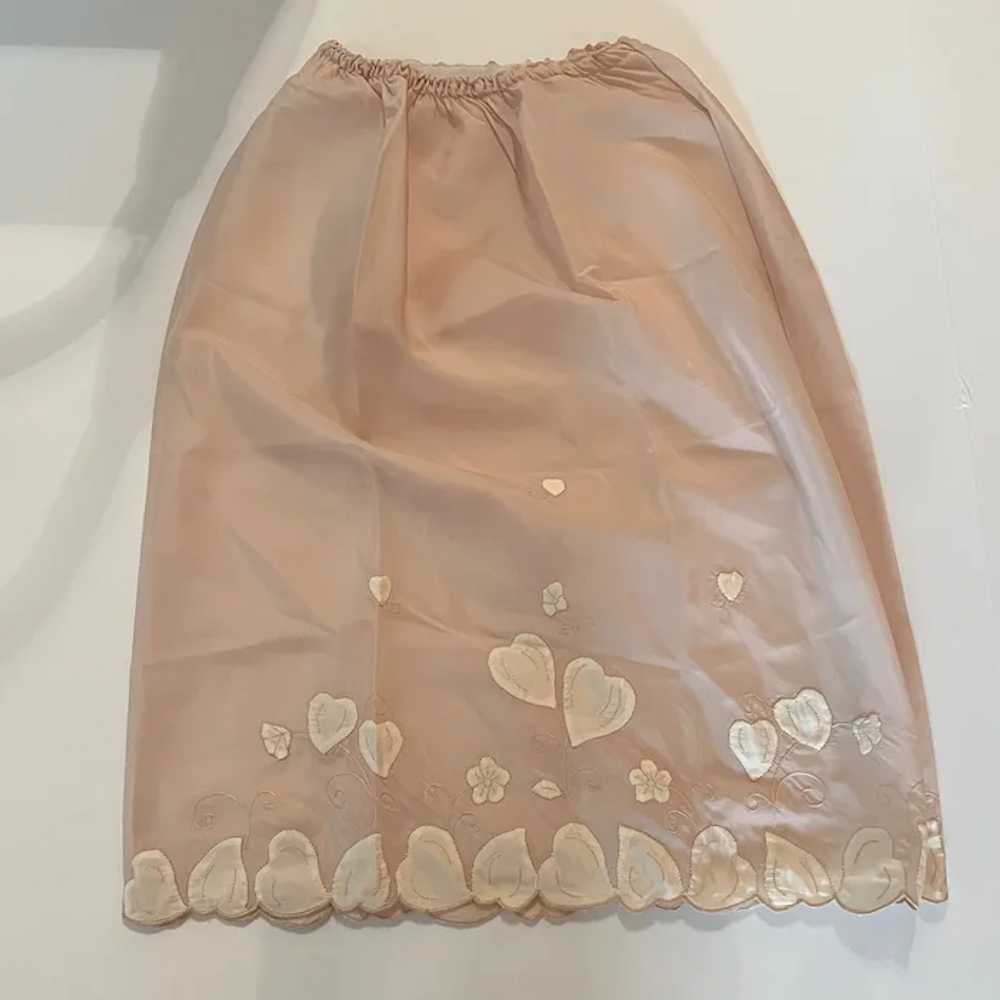 Vintage  Blush Nude 1960's Half Slip With Satin A… - image 6