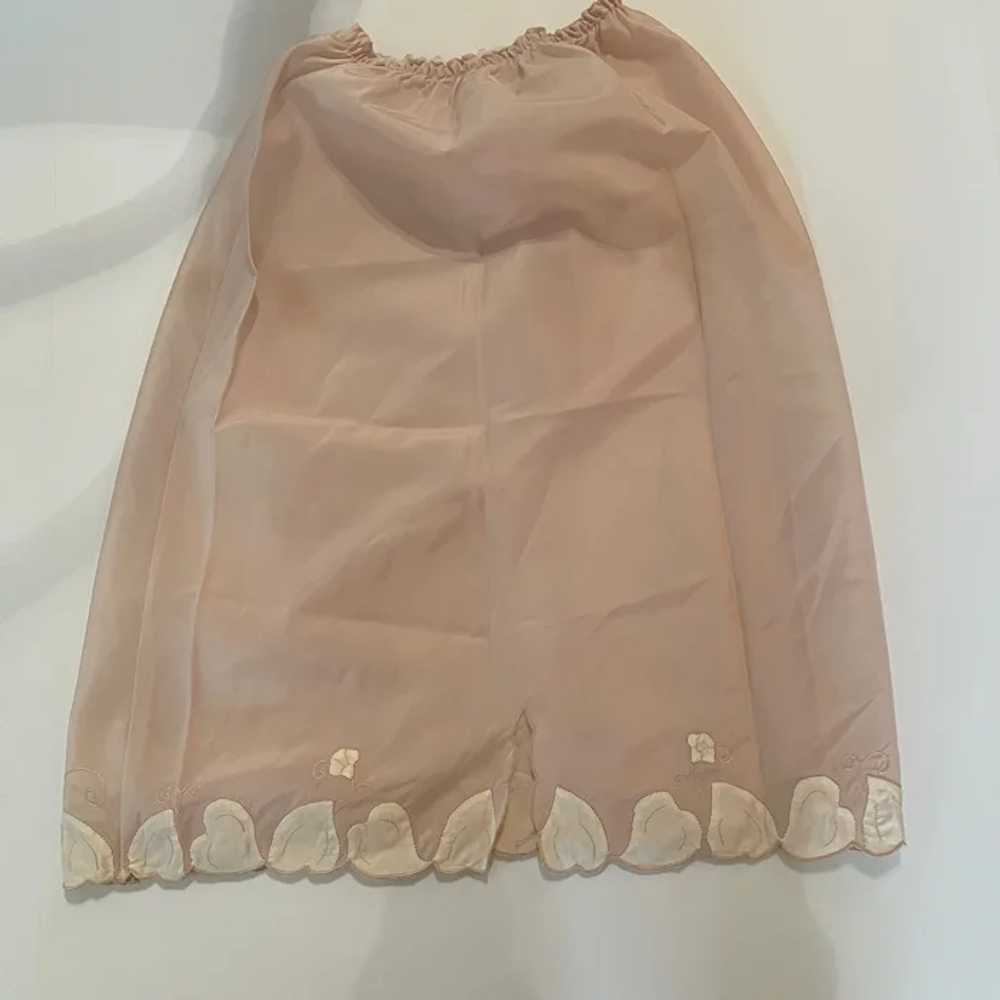 Vintage  Blush Nude 1960's Half Slip With Satin A… - image 8