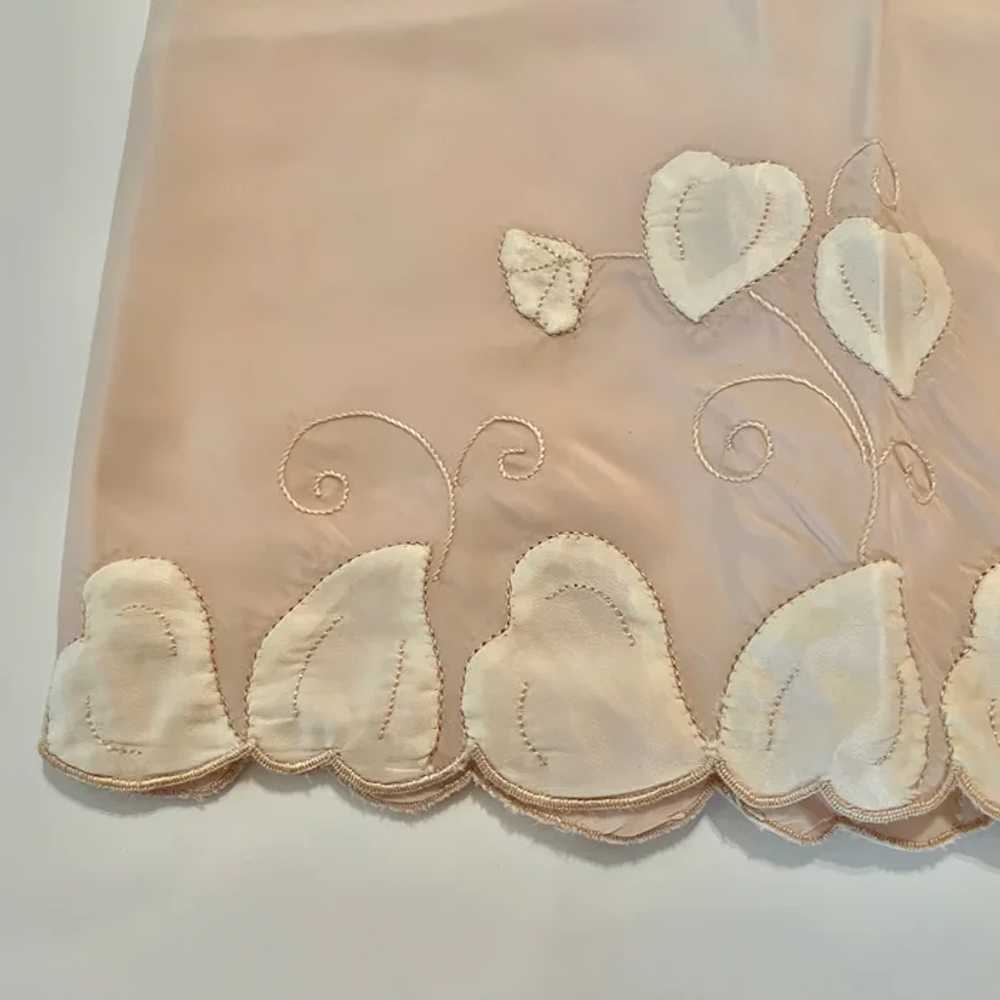 Vintage  Blush Nude 1960's Half Slip With Satin A… - image 9