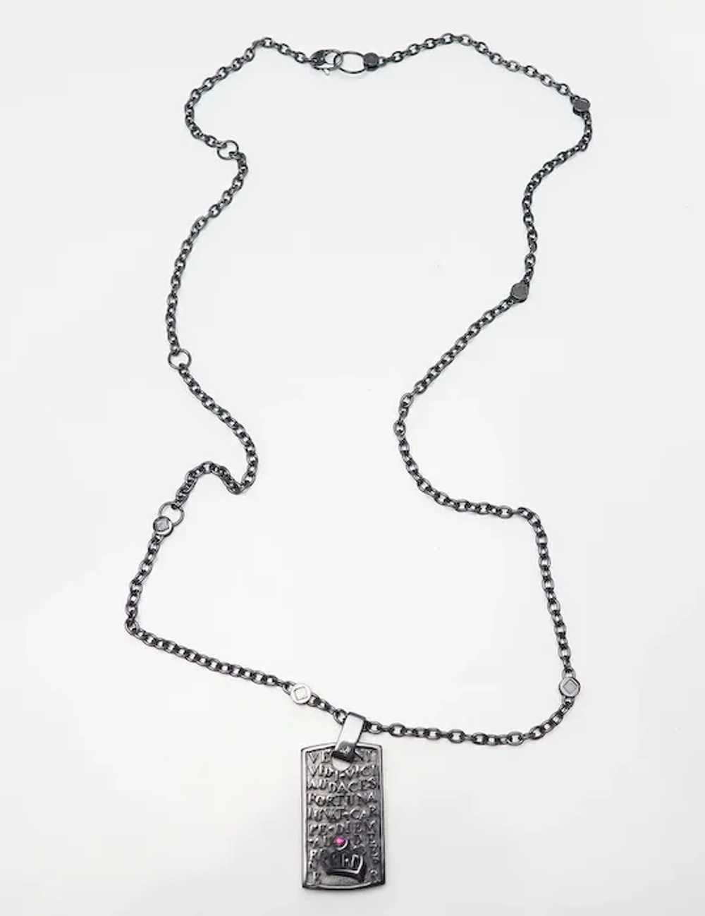 Cantamessa blackened sterling silver long heavy L… - image 2